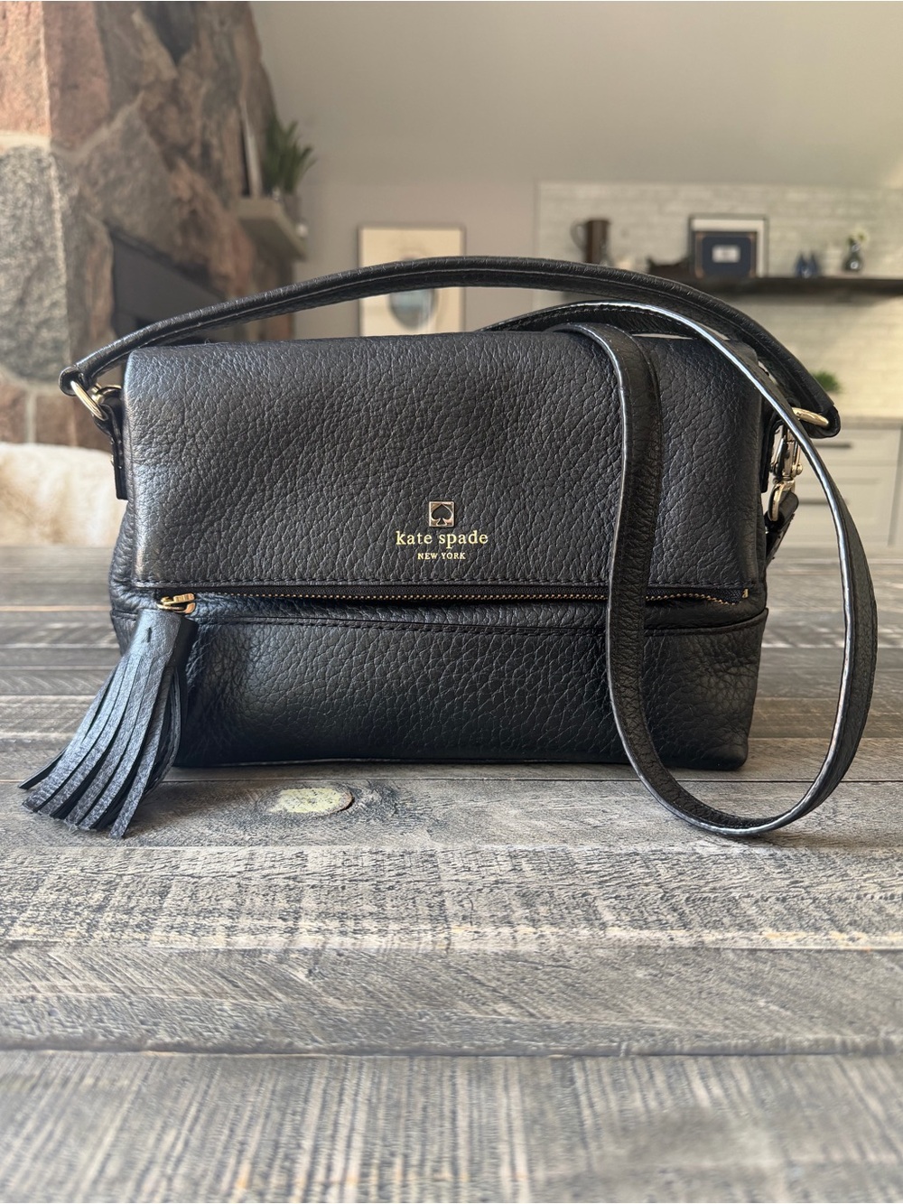 Kate Spade Black Leather Mini Carmen Southport Avenue Crossbody Bag